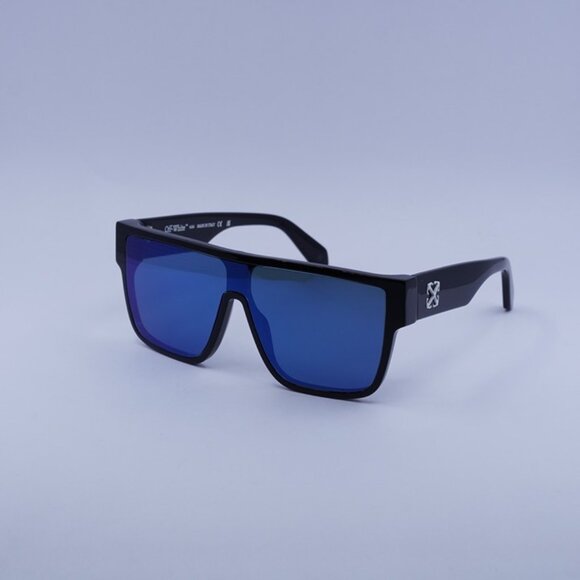 Off-White OERI13J SYRACUSE 1045 Sunglasses Black Shield Frame, Blue Lenses - Picture 5 of 11